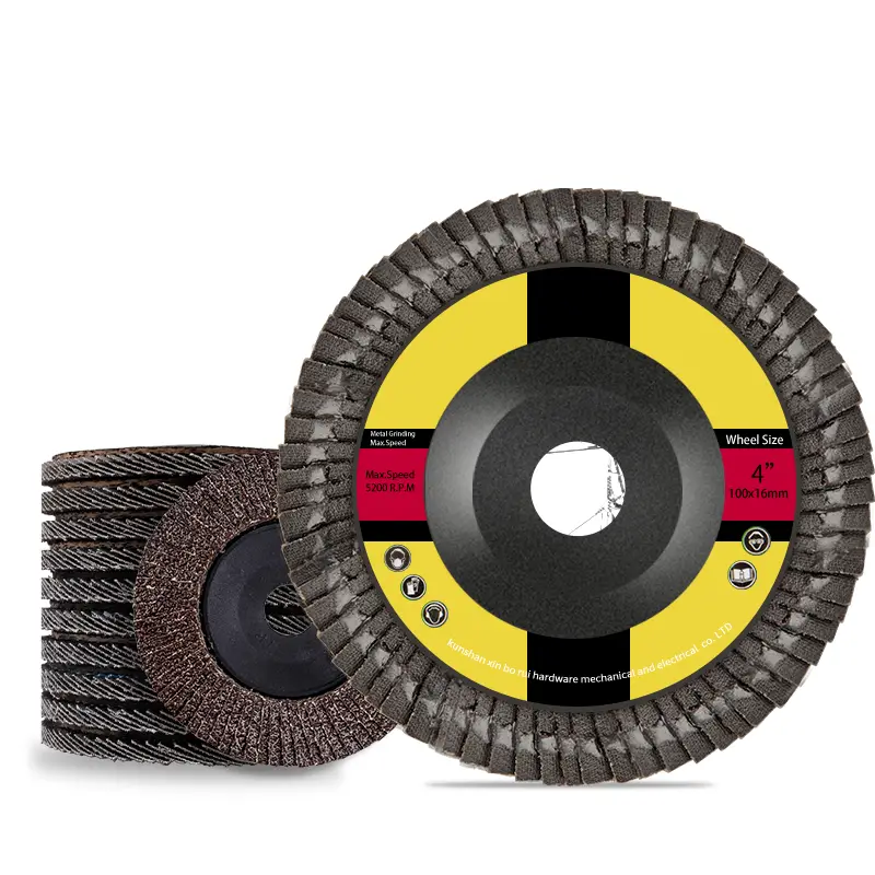 4.5 Inch Black Durable Flap Discs Custom Colors Available OEM/OBM Abrasives Marble/Stainless Steel Brush Sanders